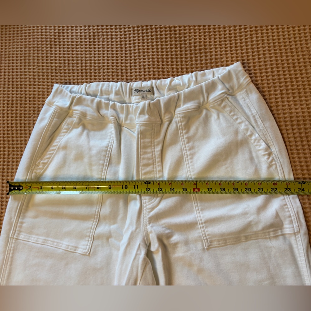 NWT Madewell Tapered-Leg Utility Pant | Pull-On, White, Cotton | Women’s Plus 1X - Picture 5 of 15